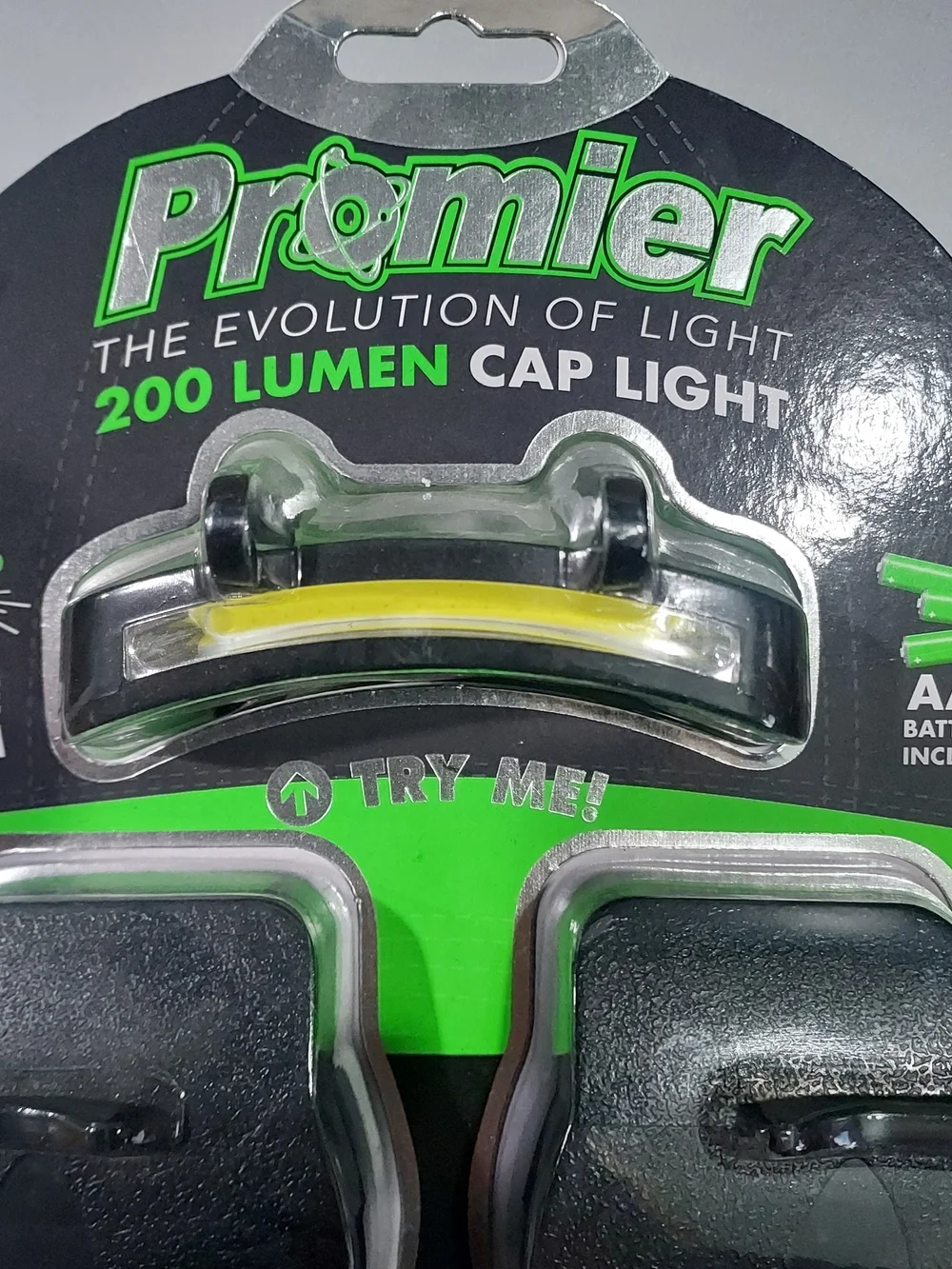 Premier Black Cap Light with Yellow LED Strip and Black Clips - 3 Piece Pack